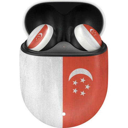 Singapore Flag Distressed Google Pixel Buds Skin